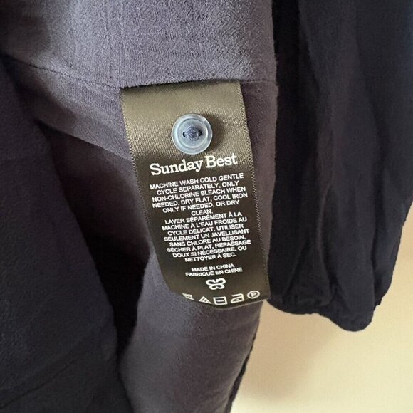 Aritzia Sunday Best Deliah Smocked Mini Dress Navy Blue Size Small - Picture 7 of 8